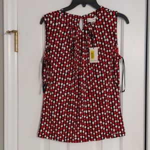 Calvin Klein sleeveless pink/white polka dot top